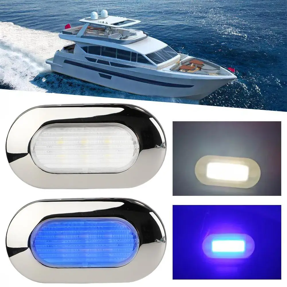 

4PCS LED Courtesy Light Step Lights Accent Utility Lighting Surface Mounted For Boat Yacht RV Light SS304 Cover