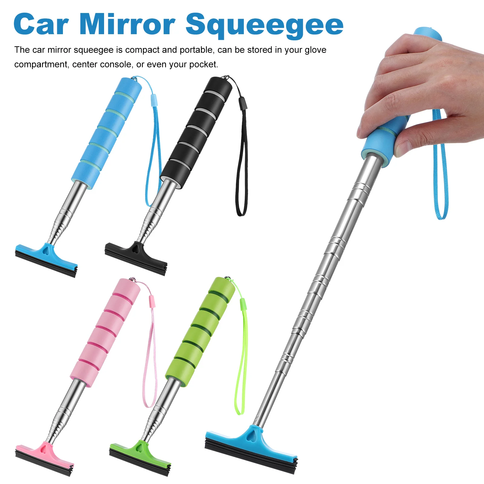 4 Pcs Telescopic Wipers Side Mirror Cleaner Tool Car Visor Water For Windshield Squeegee Gadgets Wing Window Scraper