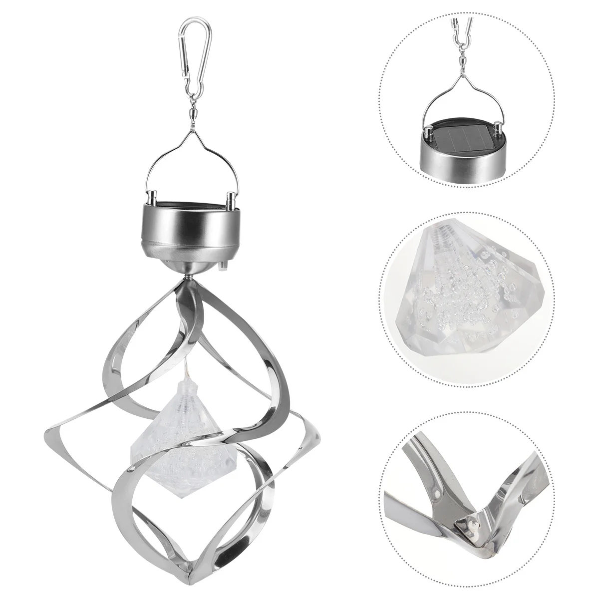 ソーラーライトナイトライトハンギングフックデザイン自動センサーソーラー風鈴ランプ庭の風景装飾