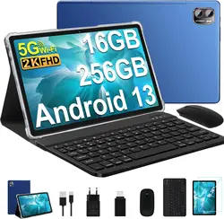 Newest 10.4 inch 2K Tablet Android 13 2000x1200 16GB RAM 256GB ROM T616 Octa Core 4G Network 2.4G/5G WiFi Type-C 8000mAh+ 7 Gits