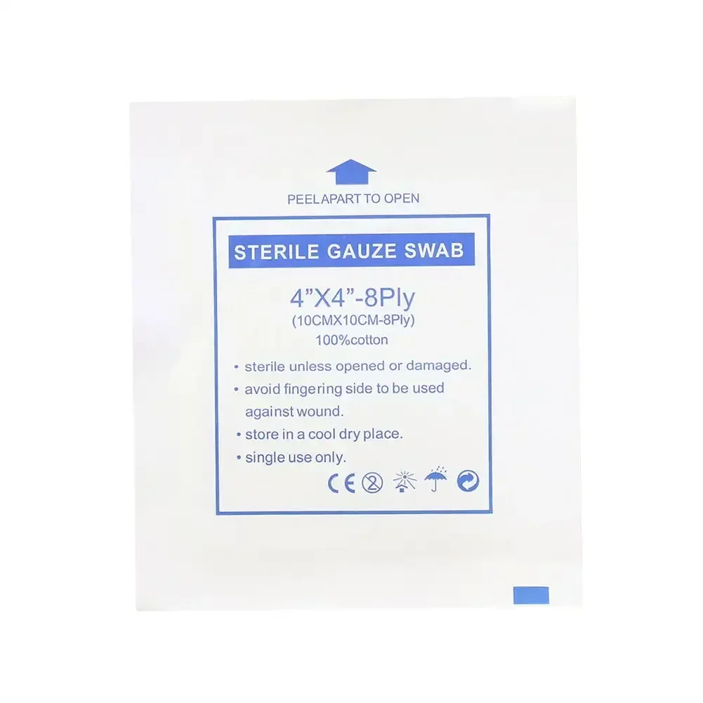 20-Piece 8-Layer Sterile Cotton Gauze Pads