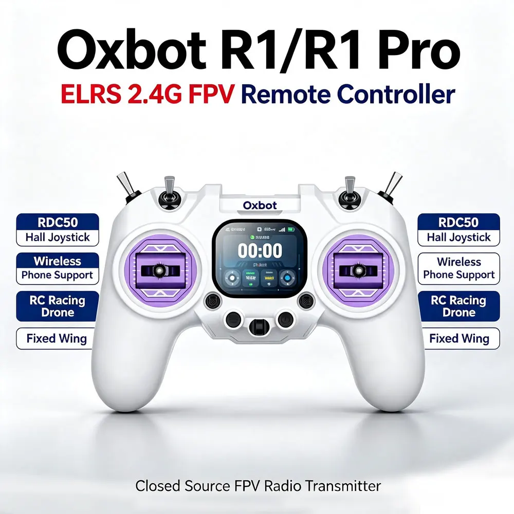 Oxbot R1/R1 Pro ELRS 2.4G FPV Radio Controller Closed Source RDC50 Hall Gimbal Wireless Mobile for RC Racing Drone Fixed Wing