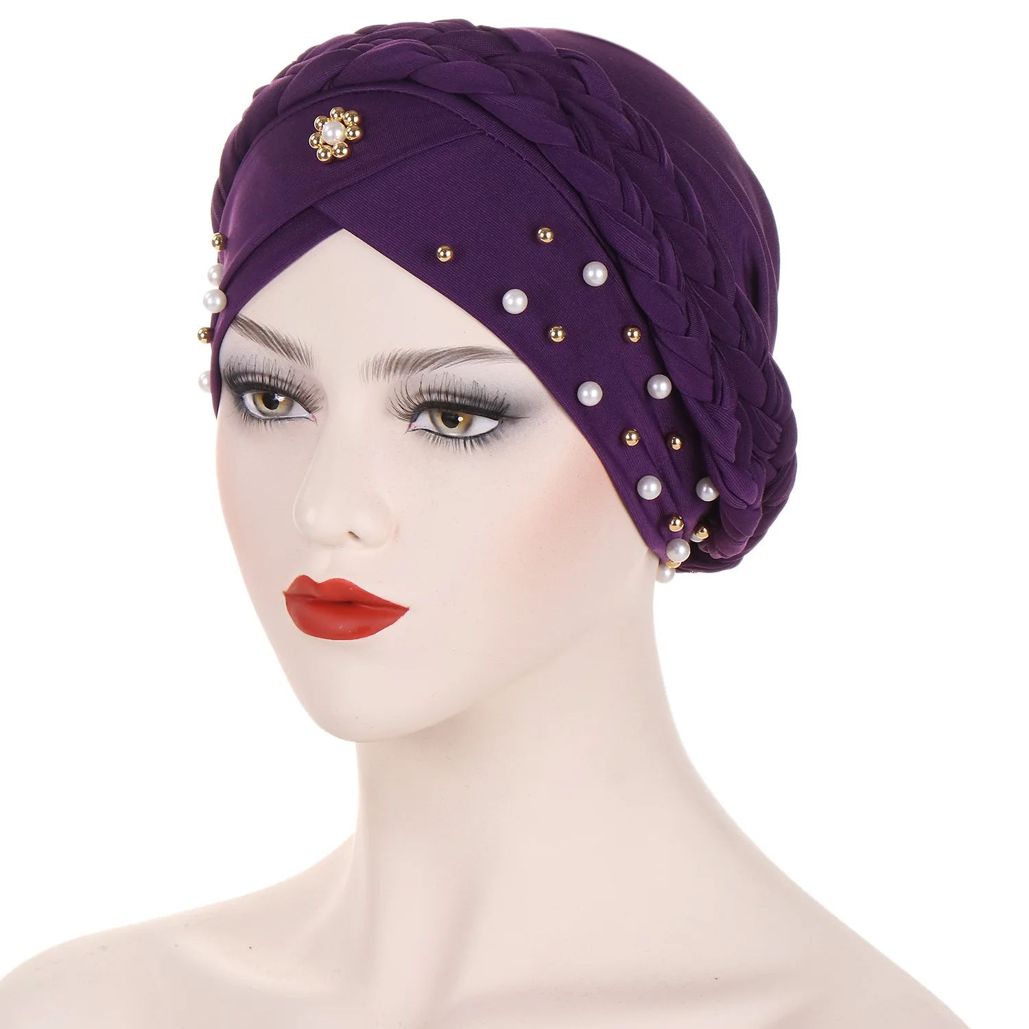 Multicolored Beaded Headband Hijab Scarf Undercap Abaya Hijabs For Woman Muslim Abayas Turbans Turban Instant Head Wrap Women