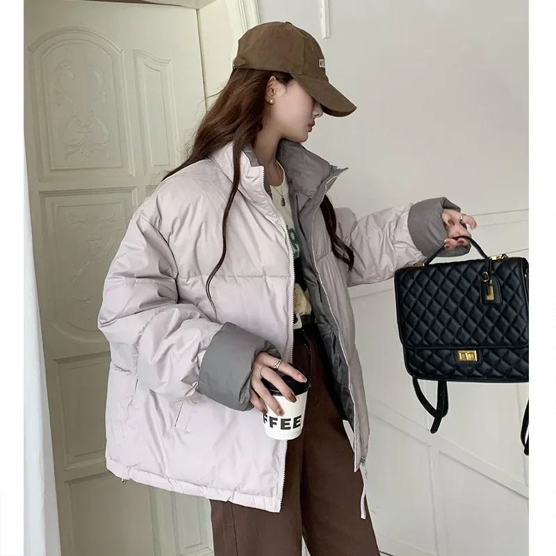 Patchwork Puffer Jacket Women Parkas Winter Quilted Jacket Oversized Coat Streetwear Warm Korean Chic Outerwear Crop Tops New