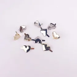 5Pcs 20x17mm Heart Rivet Purse Feet Bag Clothes Hardware Handbag Decorative Studs Button Nail Metal Buckles DIY Accessories