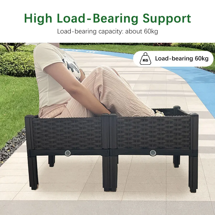 Pudełko do sadzenia warzyw Stojak na rośliny Duża doniczka Podniesione łóżko ogrodowe Pudełko do sadzenia Plastikowa doniczka ogrodowa Dekoracje