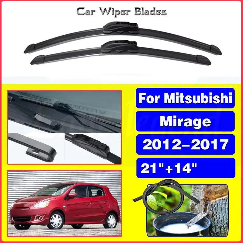 

Car Front Wiper Blades For Mitsubishi Mirage 2012 2013 2014 2015 2016 2017 Windscreen Windshield 21"14" Auto Accessories