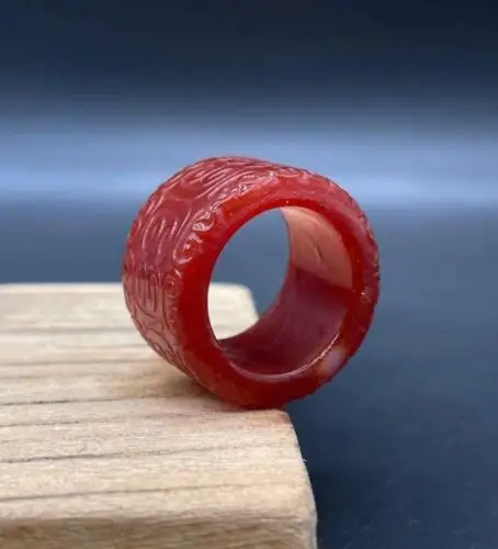 Antique Natural Agate Jewelry Micro Carving Red Agate Chinese Retro Collection