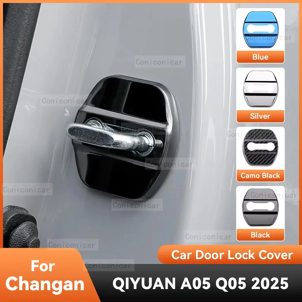 For CHANGAN QIYUAN A05 Q05 2025 Accessories Car Door Lock Protect Cover Emblems Case Stainless Steel Decoration Protection