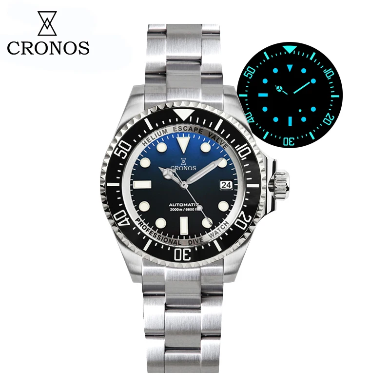 2025 New Cronos Automatic Diving Watch Stainless Steel 2000 Meters