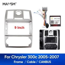 MAMSM For CHRYSLER 300C 2005-2007 9 Inch Android Car Radio Frame Fascia Trim Bezel Auto Stereo Panel Canbus Cable Harness Kit