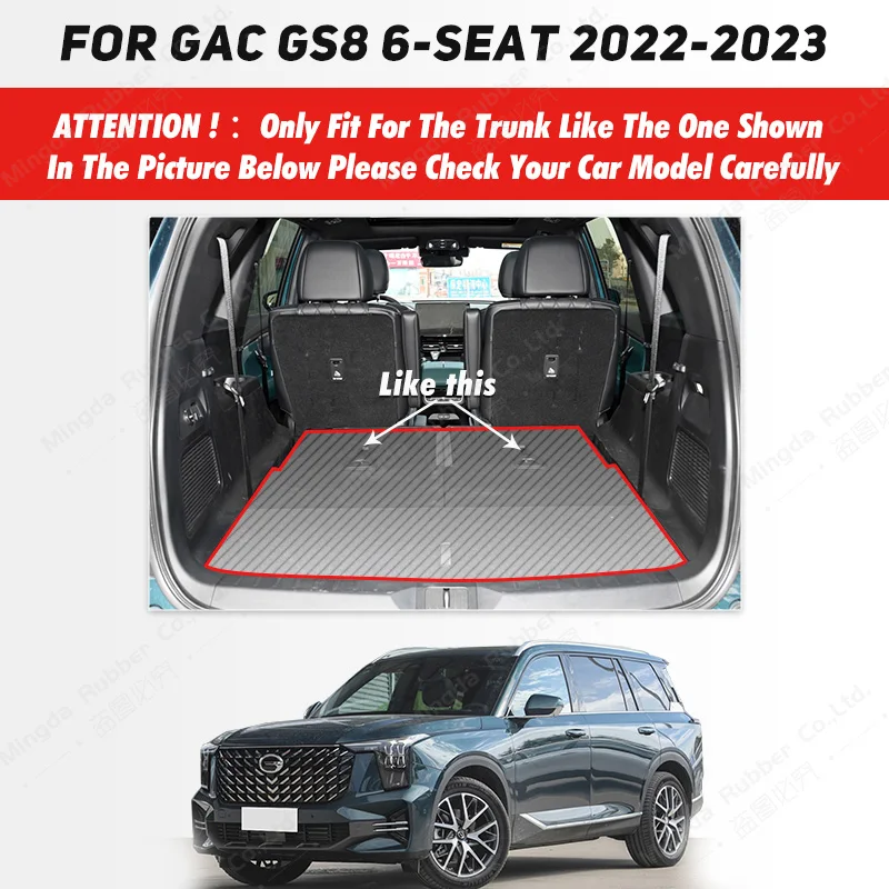 Car Trunk Mat For GAC Trumpchi GS8 6-Seat 2022 2023 Custom Car Accessories Auto Interior Decoration