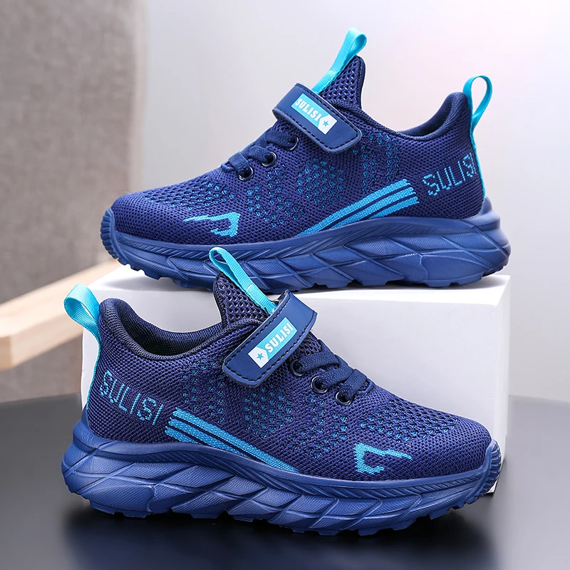 Kids Sneakers Casual Sports Shoes for Children Lightweight Breathable Knit Running Shoes Trendy Gym Trainers Boys Walking Shoes