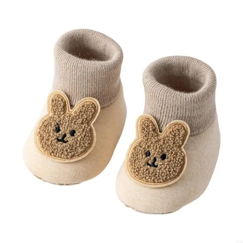 N1HB 1 زوج الجوارب الأرضية لينة الشتاء أحذية دافئة للحديدين الجدد والرضع من 0-18 م