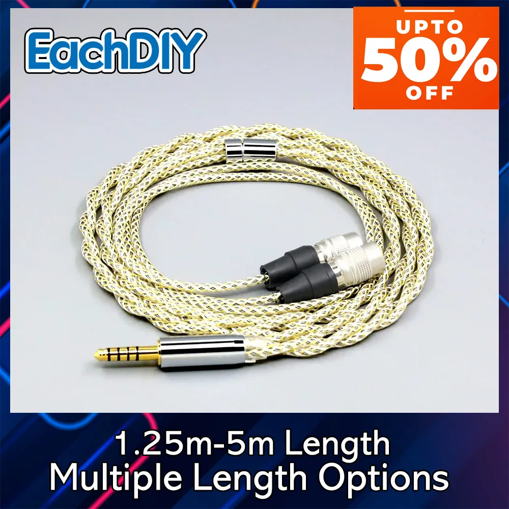 Litz التدريع الفضة OCC سماعة كابل للسيد مكبرات الصوت ألفا الكلب الأثير C تدفق جنون الكلب AEON سماعة نوع 23AWG 8933