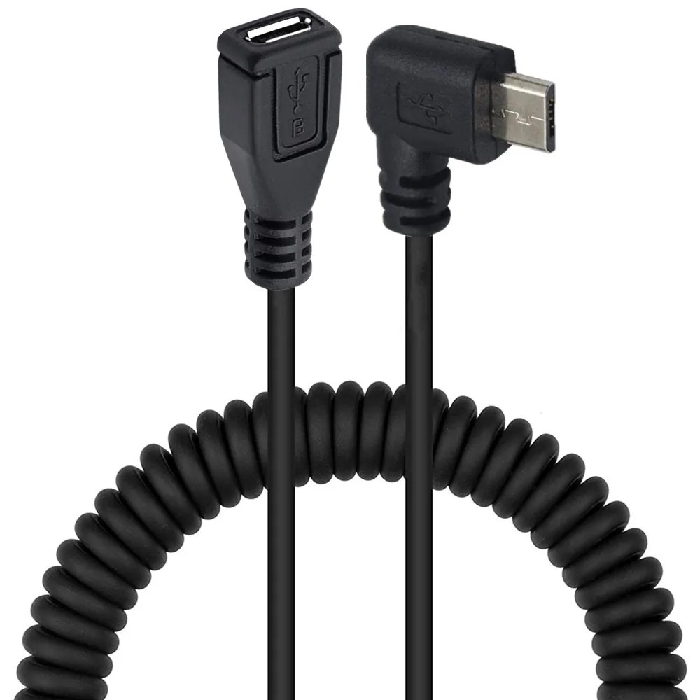 5Ft spiralny kabel rozszerzenie męskie i żeńskie Micro USB B 5Pin 5P