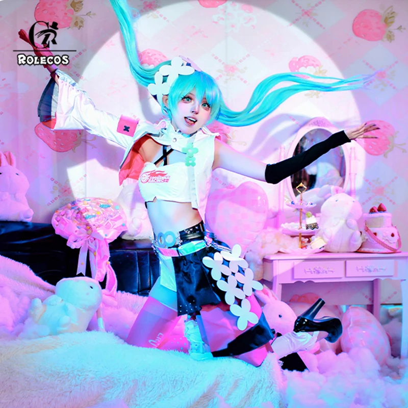 

ROLECOS оригинальный 2025 GOODSMILE RACING TeamUKYO косплей костюм женский гоночный костюм сексуальный светоотражающий наряд на Хэллоуин