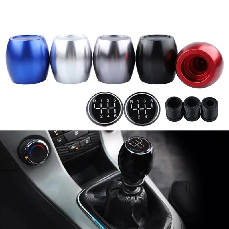 Aluminum cool fashion manual car lifting reverse gear knob 5-speed 6-speed shift head gear sticker shift lever shift ball