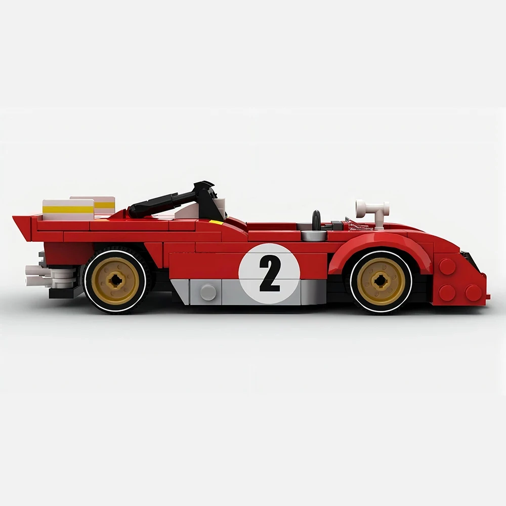 199PCS MOC Speed ​​Champions 1972 Daytona 24 Hours Endurance Race Sports Car City Car Model Building Blocks Children\'s Toy Gift