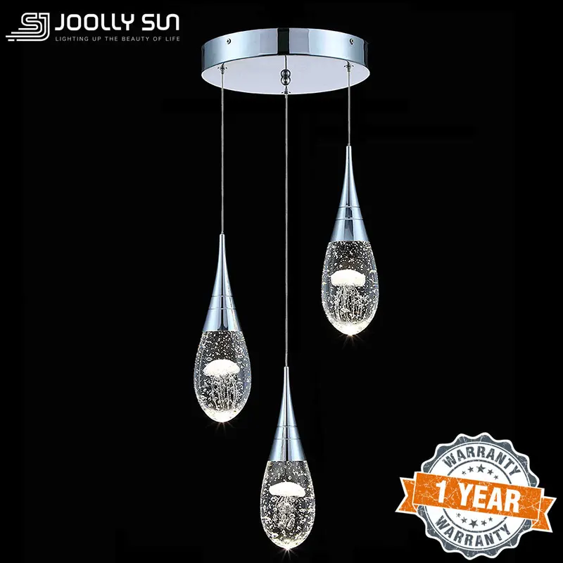 

Joollysun Crystal Pendant Indoor Lighting LED Ceiling Hanging Light for Kitchen Island Living Room Modern Decor Glow Jellyfish