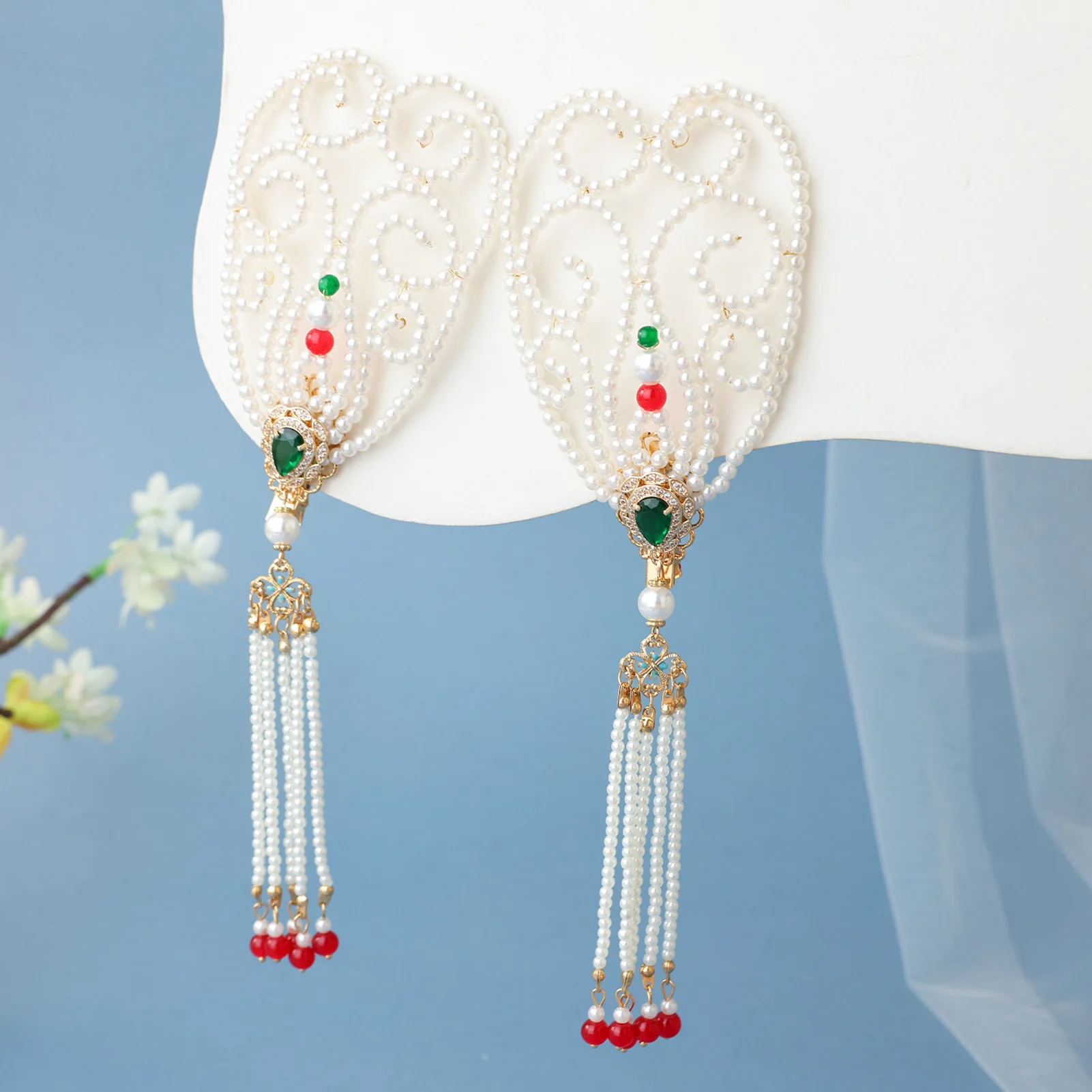 Women's Hair Clip Hanfu Cosplay Accessories Elegant Chinese Style Tassel Barrette Faux Pearl Traditional Headpiece Gift