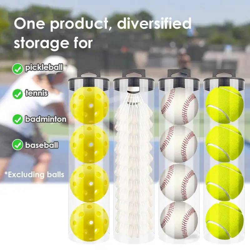 Tennis Ball Container Transparent Tennis Ball Tube Ball Storage Container Sports Accessories For Tennis Balls Ping Pong Balls