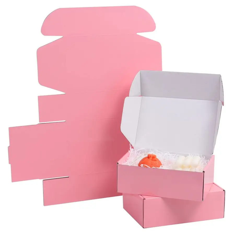 

Pack 10x8x3 inches Pink Shipping Boxes for Small Business, Small Corrugated Cardboard Gift Box for Mailing,Shipping,Storing,Gift