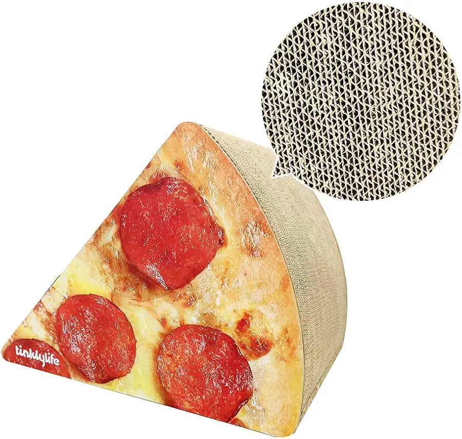 من الورق المقوى لخدش القطط، تبدو جيدًا مع واقي أثاث سرير الخدش على شكل بيتزا لذيذ