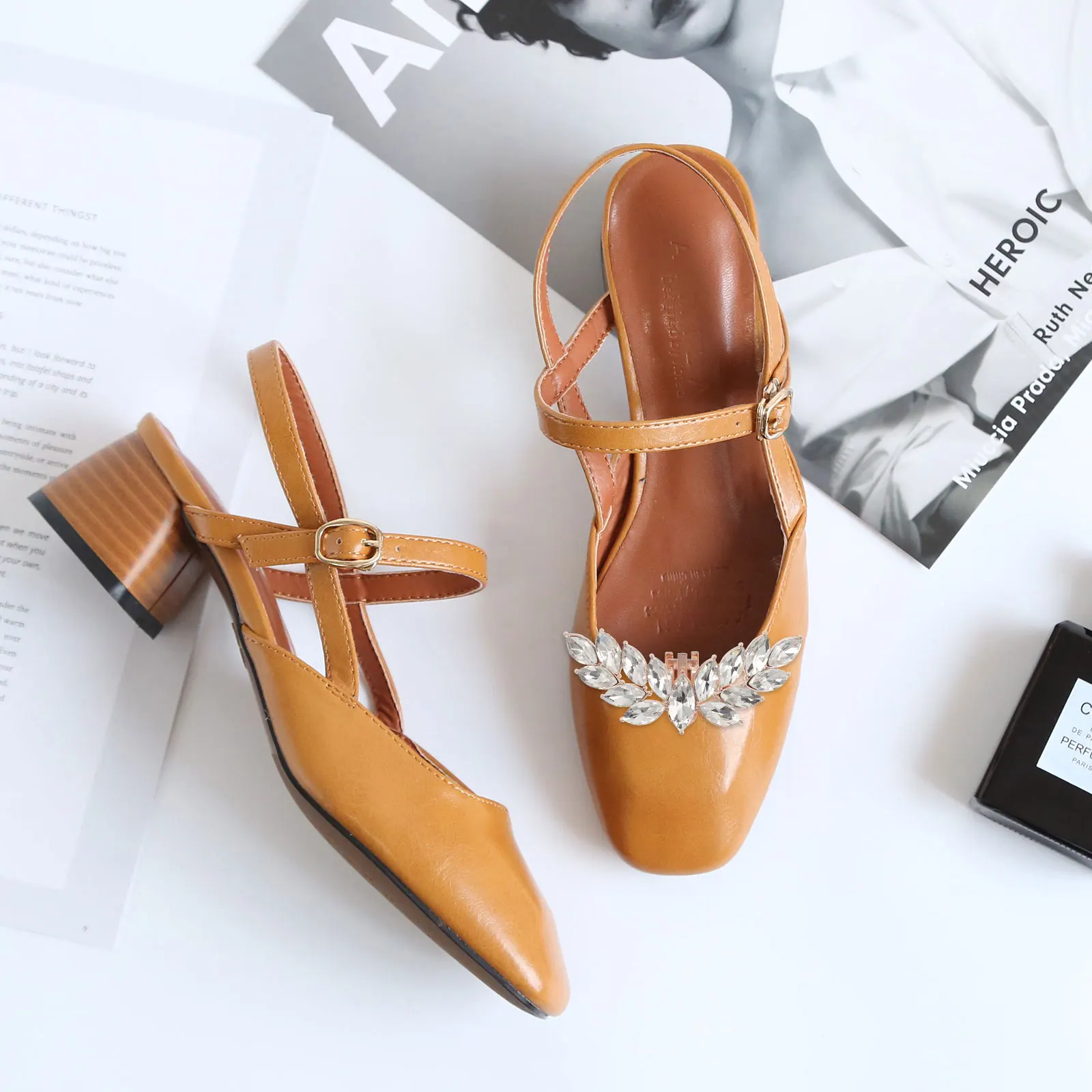 

1 Pair Wing-Shaped Clips Crystal Decorative Wedding Shoe Jewelry Removable Shoe Charms Buckles Accessories For Women