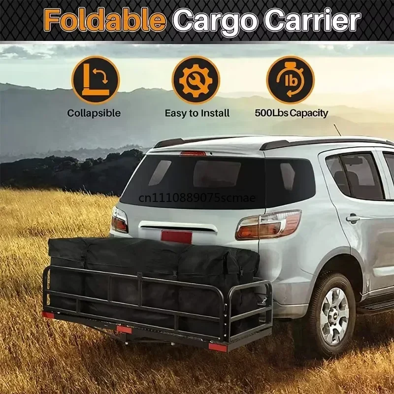 Universal Cargo Carrier, Foldable Rear Mounted Storage Rack, Heavy Duty Durable Luggage Rack for Car SUV