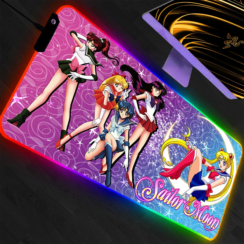 LED 마우스 패드 세일러 문 컴퓨터 키보드 백라이트  - Gaming Accessories Computer 리뷰 및 가격