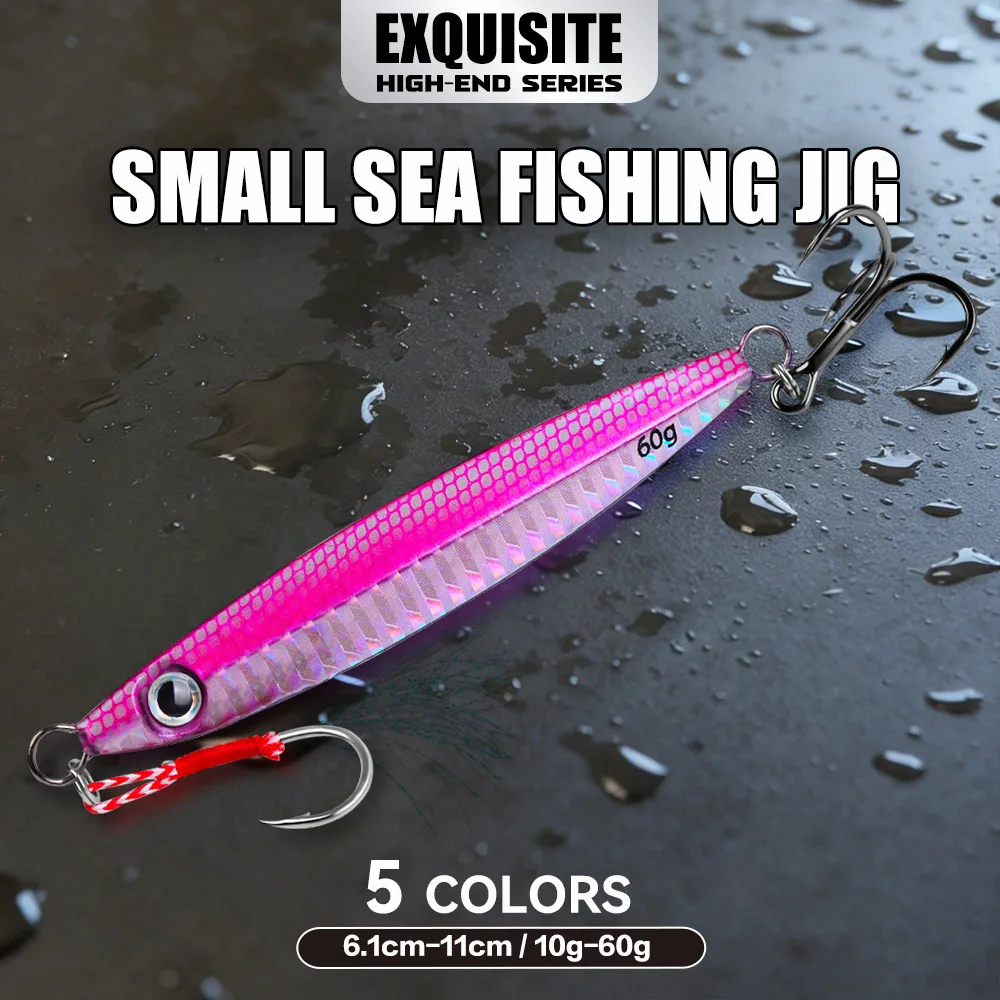 5pcs/set Small sea fishing jig 10g 15g 20g 30g 40g Durable Bionic Hard Bait with Realistic Design-Perfect Sea Fishing Accessory
