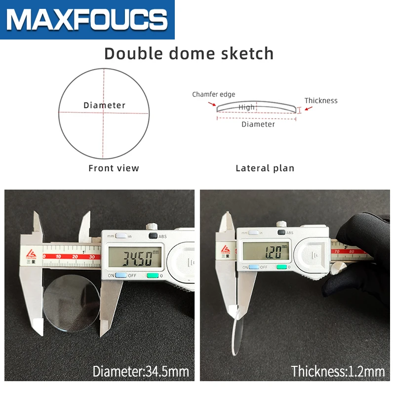 Peças revestidas do reparo do relógio do Anti-risco, safira azul do AR, abóbada dobro, 1.2mm grossos, diâmetro 30-38.5mm, anti reflexivo