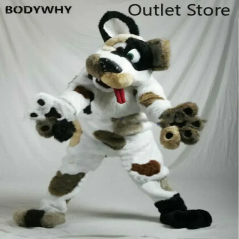 

Dog Mascot Costume Long Brown Cosplay Halloween Furry Suits Party Fursuit Cartoon Outfits Carnival Xmas Ad Clothes