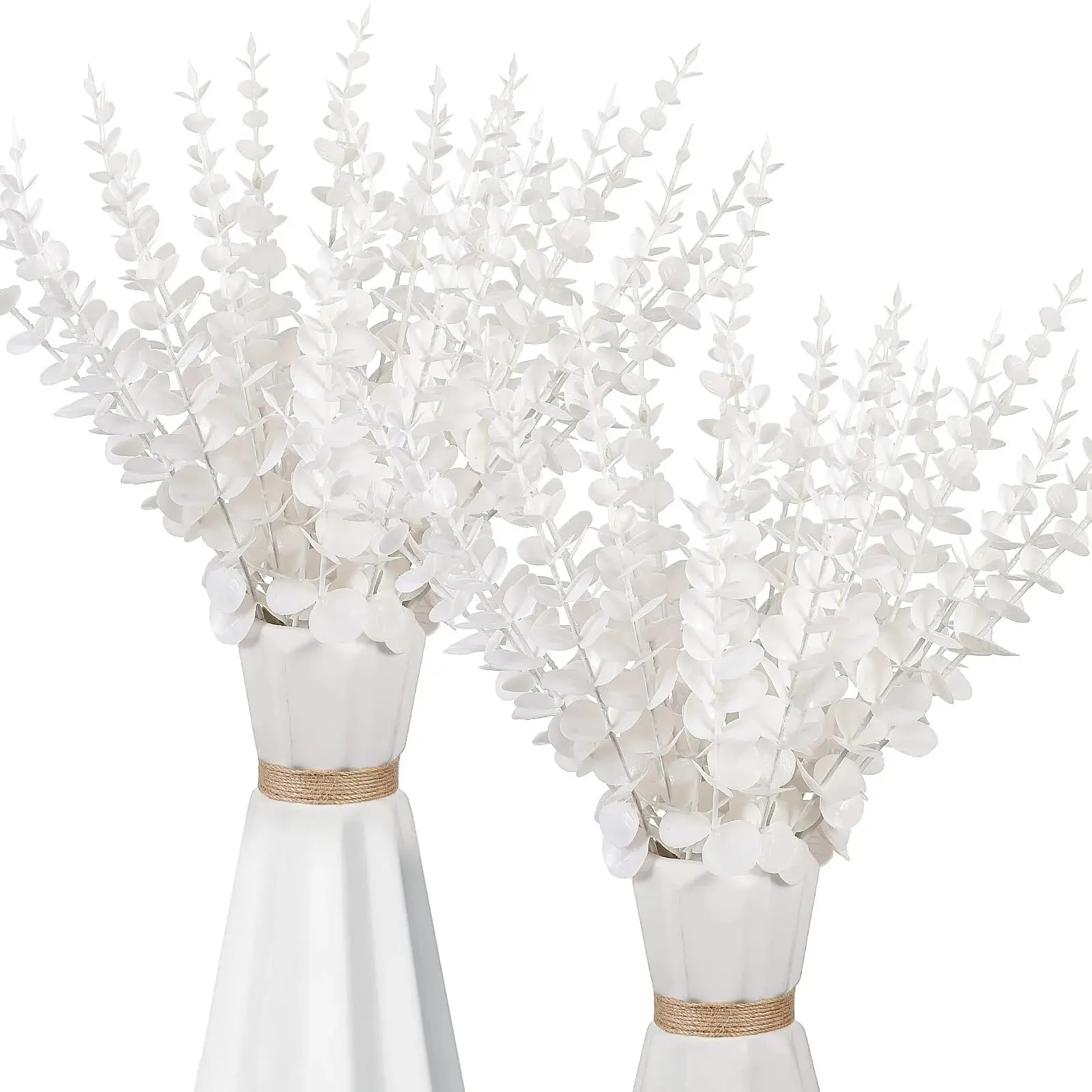 10 Stück Eukalyptus-Stiele, künstliche Eukalyptusblätter für Zuhause, Blumenstrauß, Herzstück, Hochzeitsdekoration, Weihnachtsdekoration – Detail 9