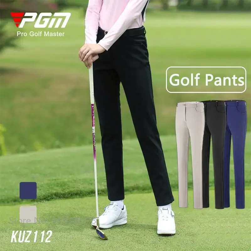 

Pgm Ladies Thicken Warm Golf Long Trouser Slim Fit Golf Pants for Women Fleece Sweatpants Casual Elastic Training Pants for Girl