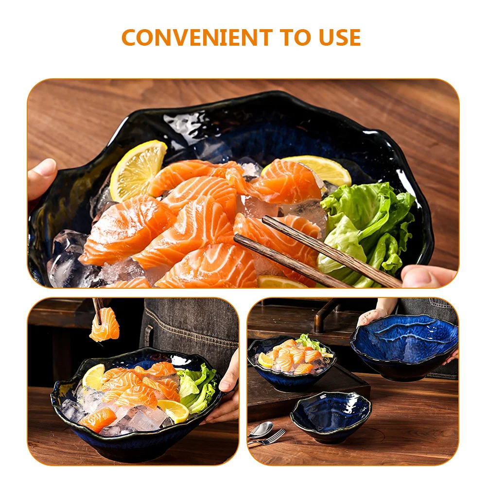 

Ceramic Serving Bowl Japanese Style Multi-Function Salad Soup Food Bowl Household Daily Use Reusable Convenient Food Accessories