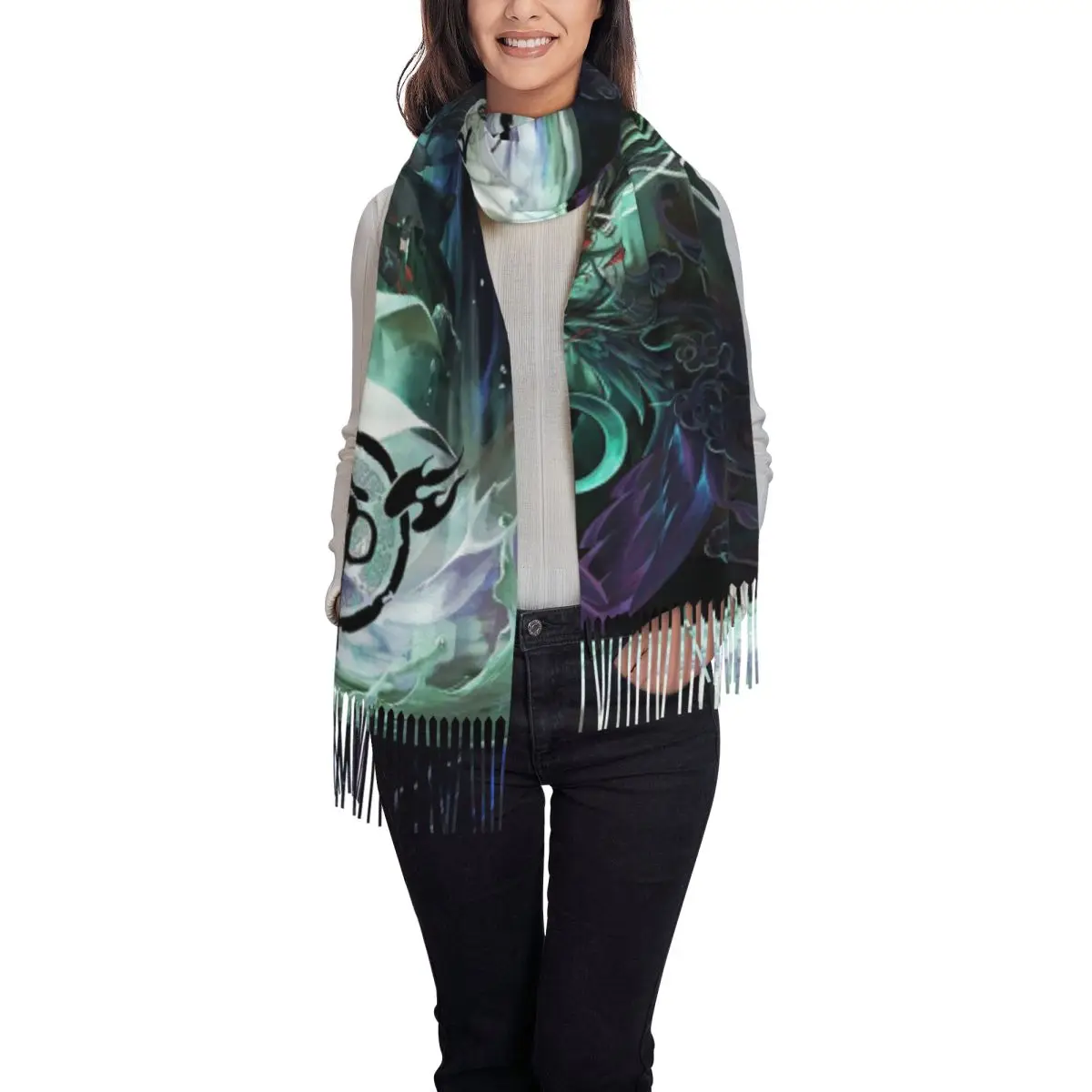 The Untamed WangXian Bunny Mo Dao Zu Shi Шарф Шарфы с кисточками Женские мягкие теплые шали и накидки Большая осенне-зимняя шаль