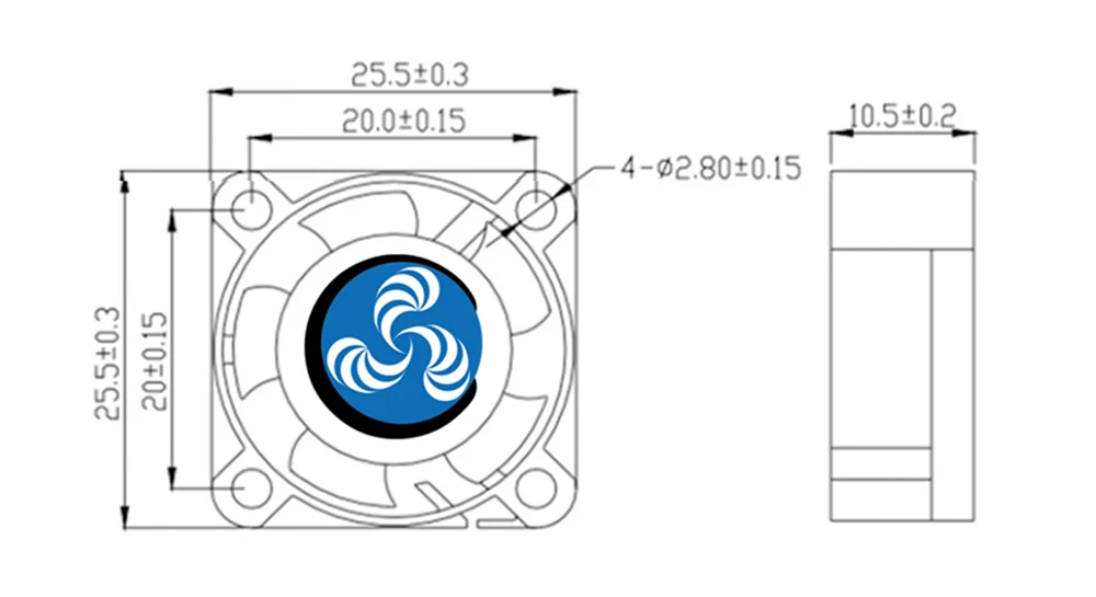 Trianglelab ® Neuer Geräuschloser DC2510 Lüfter 2,5CM 25*25*10MM Projektionslampe Laser 5V24V Kühllüfter für Hotend Extruder 3D-Drucker – Detail 6