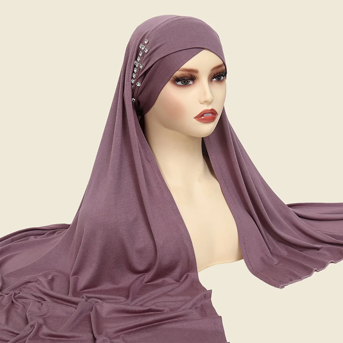 Instant Hijabs Scarf With Cross Jersey Diamond Inner Caps Underscarf Hijab Bonnet Muslim Women Scarf Headwrap One Piece Amira