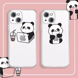 Funny Animal Capybara Panda Phone Case for IPhone 13 12 11 14 15 Pro XS MAX 7 8Plus Mini X XR SE Transparent Cover Couple Fundas