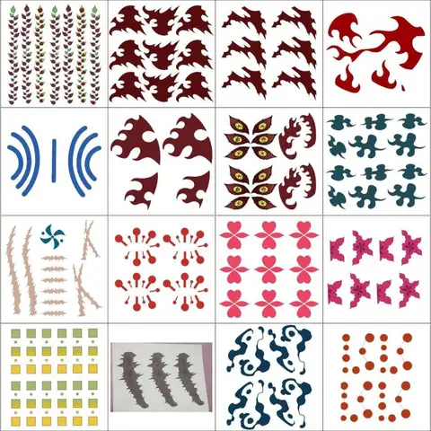 Anime Temporary Tattoos Cartoon Cosplay Transfer Tattoo Body Art Waterproof Fake Tatoo Sticker for Woman Men