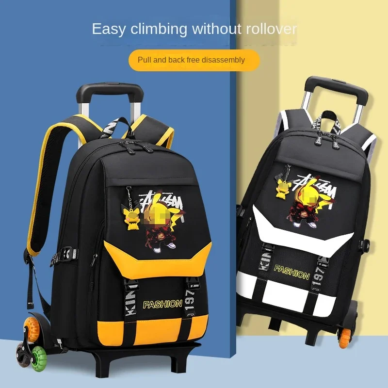 TAKARATOMY Backpack Trolley School Bag Pikachu School Bag Stationery Storage Backpack Multifunctional Travel Bag School Season