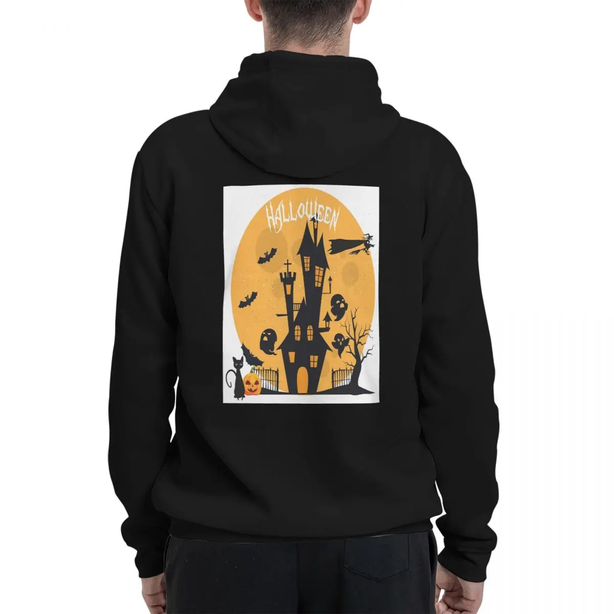 Halloween Pumpkin Ghost Witch Castle Hoodies Men's Women Casual Pullover Sweatshirt Fashion Long Sleeve Clothing Autumn Winter