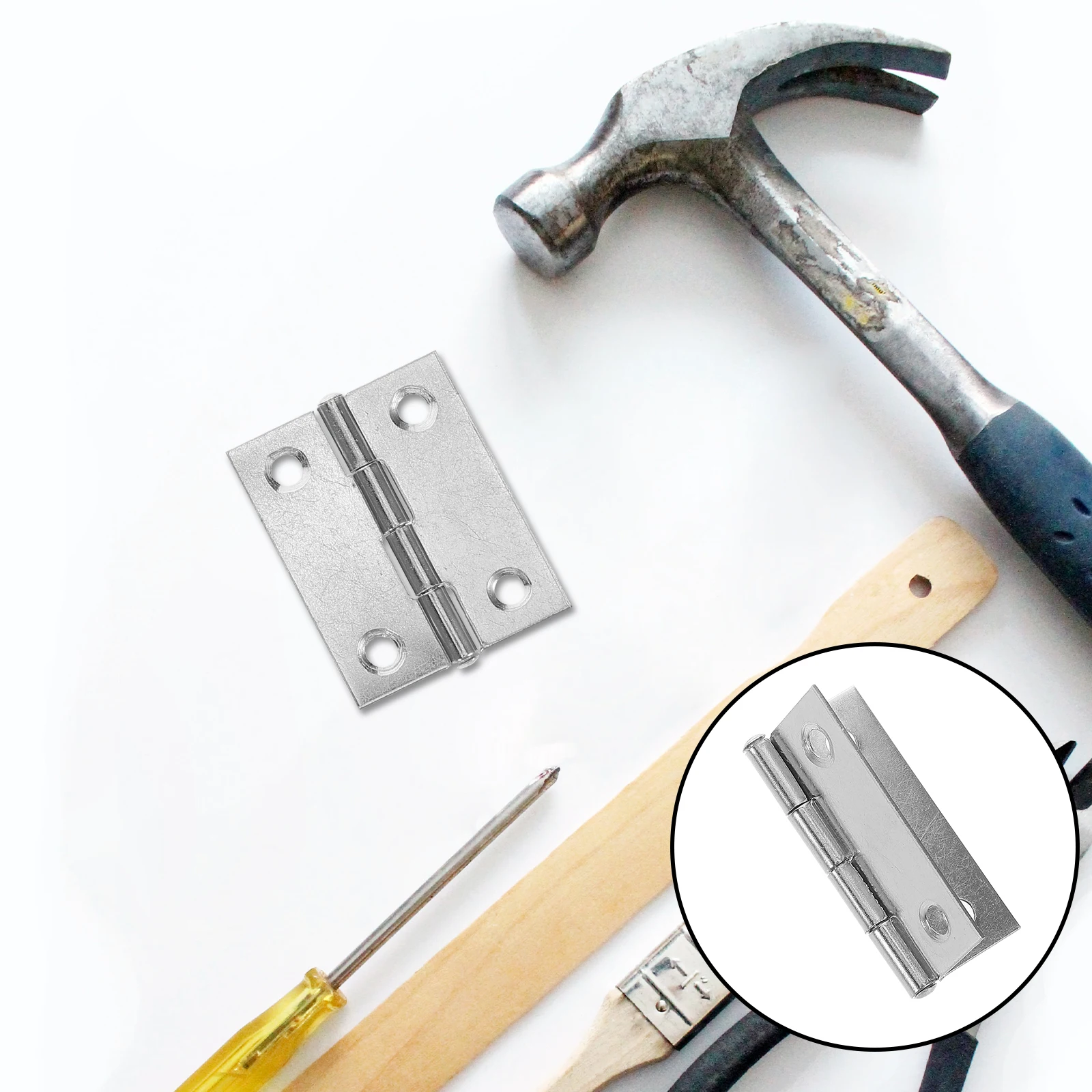 

20Pcs Stainless Steel Tiny Flat Door Hinges for Windows Cabinets Jewelry Boxes Picture Frames Small Space-Saving 3.5mm Hole