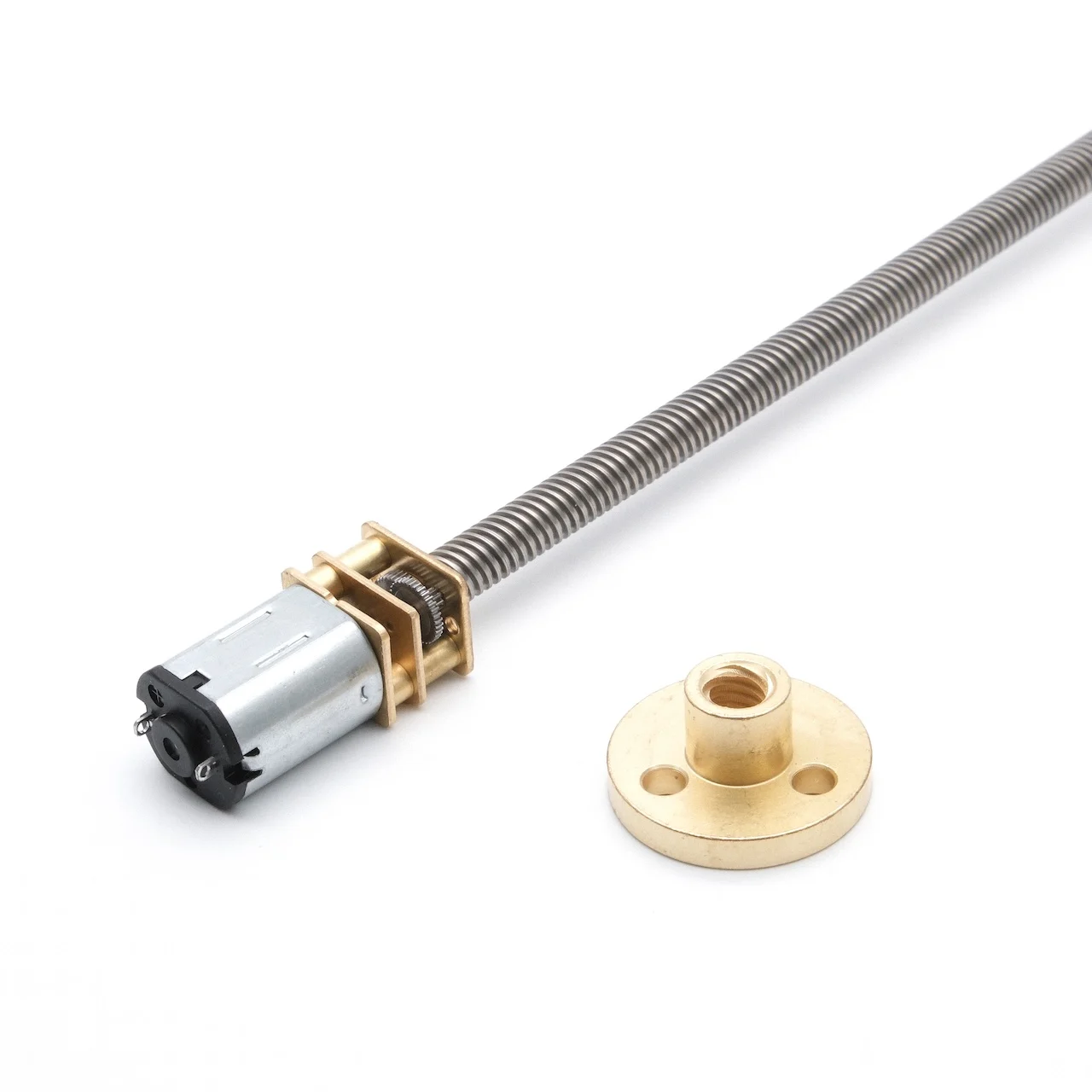 N20 Quality Guide dc gear Motor 3V6V12V Stainless steel Fast thread Flange Shaft T5 DIY Lift platform Conveyor belt 4MM thread