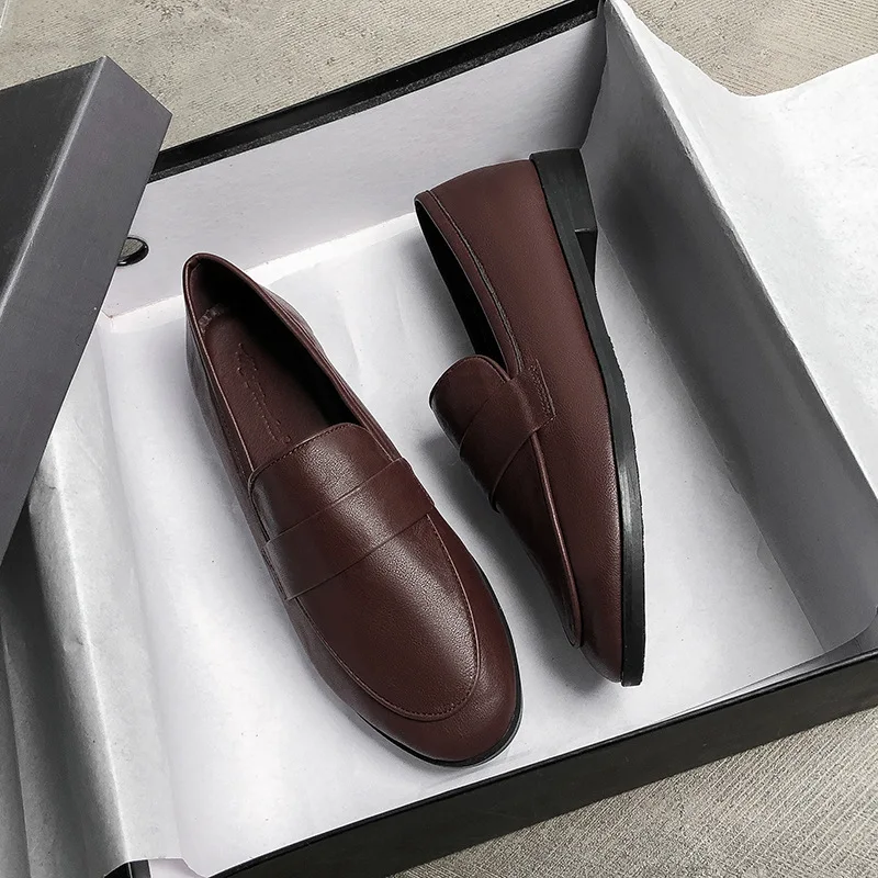 Spring Autumn ladies New Small Leather Shoes Vintage versatile loafers British style fashion anti slip shoes Casual women's flat