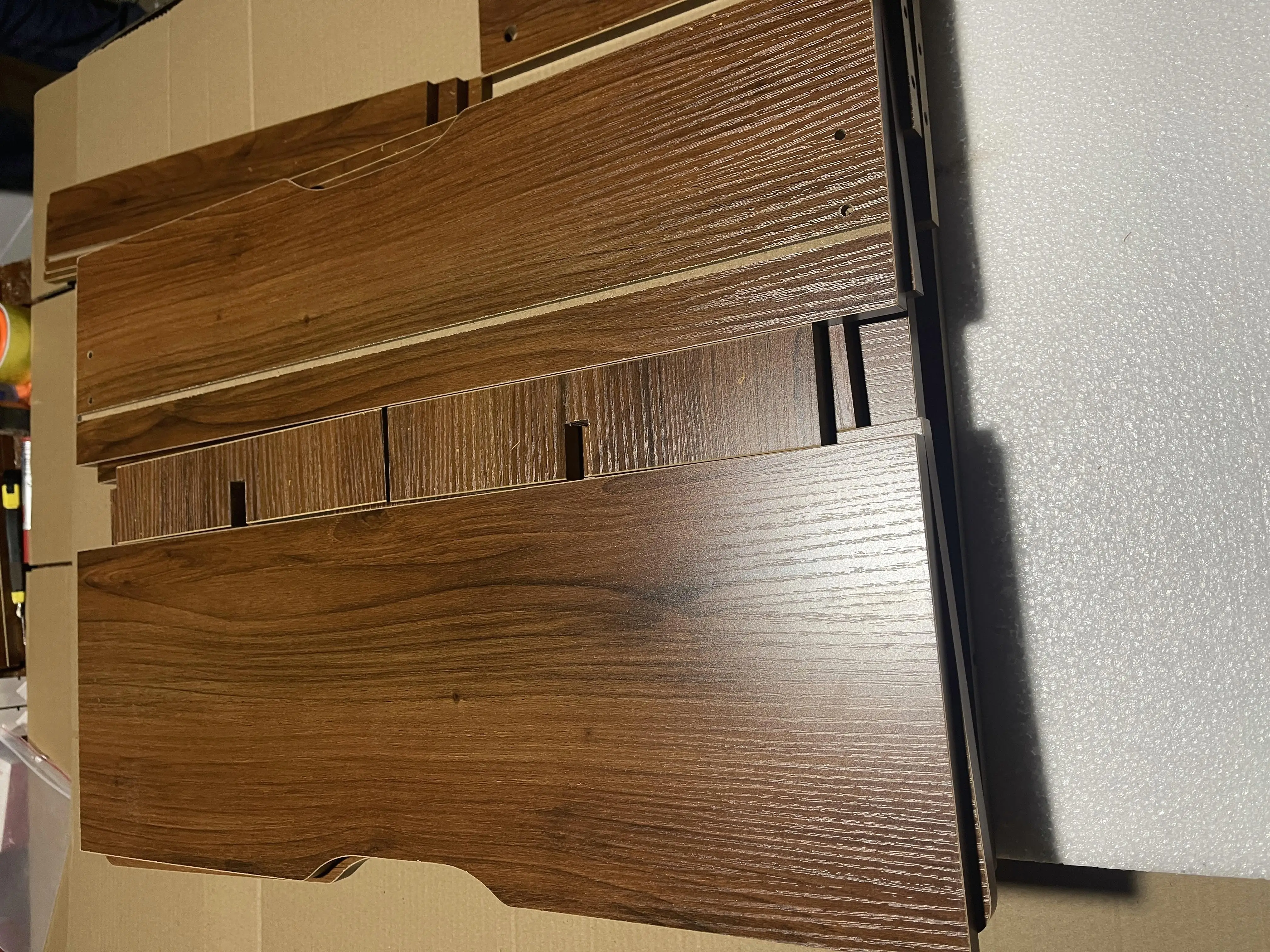 Compact Walnut 3-in-1 Vanity Desk with Top Mirror, Glass Surface & 3 Drawers - Stylish Dressing Table for bedroom