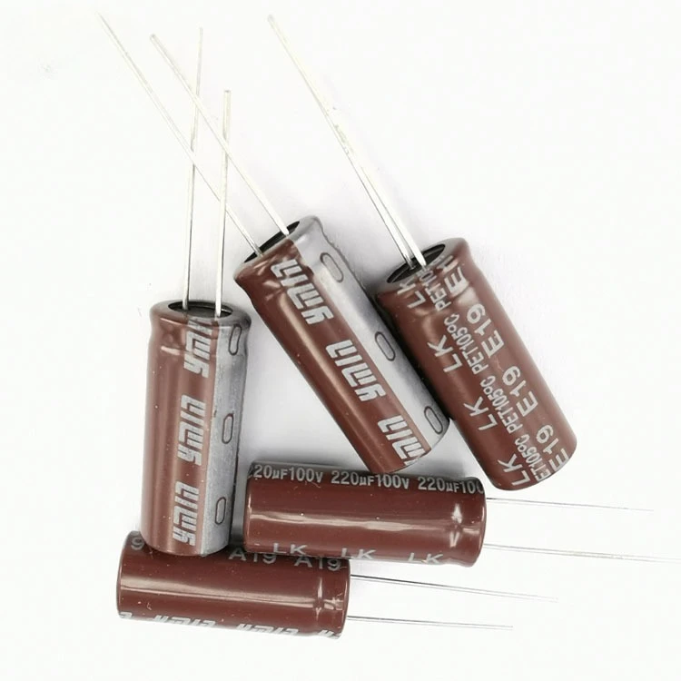 10pcs 100V 220uF Electrolytic Capacitor 10x25mm Small Size High Ripple Current for Power Supply