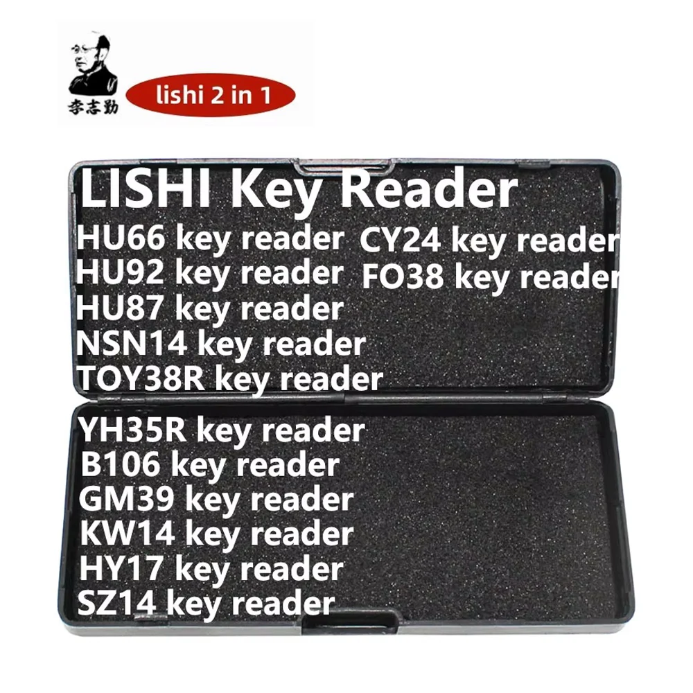 

Lishi Tools 2in1 2 in 1 Tool HU66 HU92 HU87 NSN14 TOY38R CY24 B106 GM37 GM39 YH35R FO38 HY17 SZ14 KW14 key reader Locksmith Tool